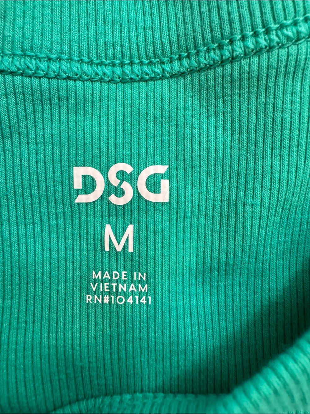 DSG Green Ribbed Tank Top (Women's, Medium) - Picture 3 of 7